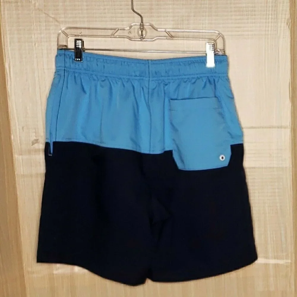 Speedo Mens 2 Tone Blue Swim Trunks Medium